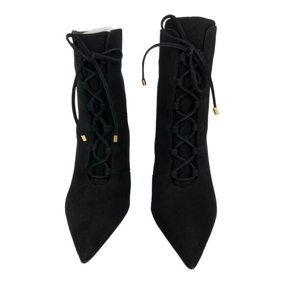 Good American Scandal Lace Up High Heel Booties Black Size 8 NWT $275 MSRP - Picture 4 of 8